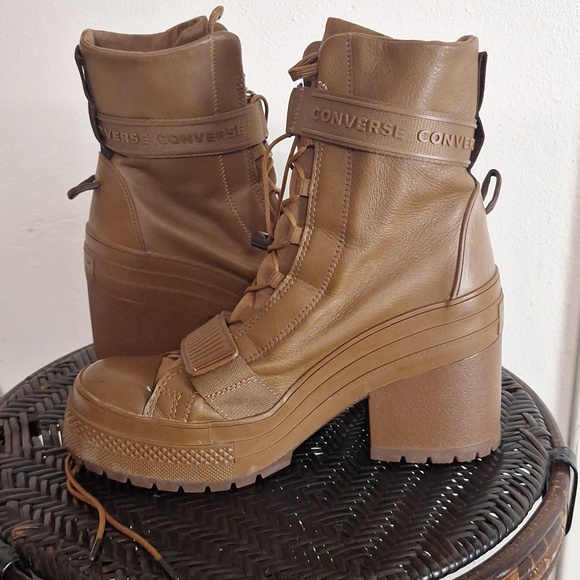 Converse GR 82 XX hi boot shoe wedge sneaker clove brown combat Women Sz 8 - Picture 5 of 12
